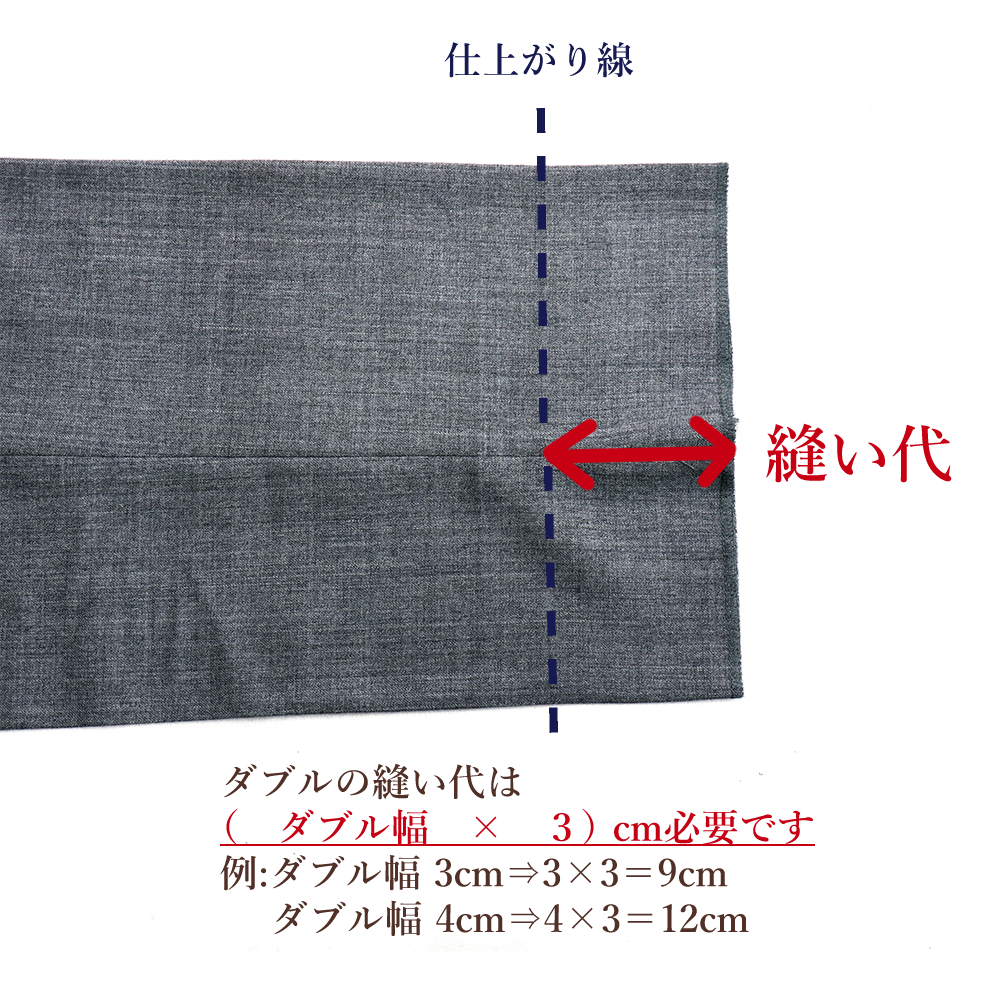 ダブル幅縫い代